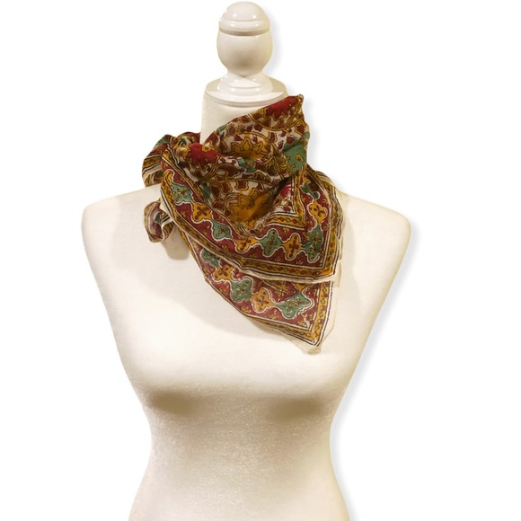 Vintage Accessories - Vintage Karavan Scarf Handprinted in India